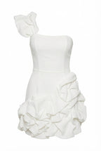 Avoria | Women’s White One Shoulder Mini Dress Party Cocktail