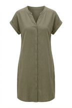 Avoria | Women’s Relaxed Fit Summer Dress Button Front Casual