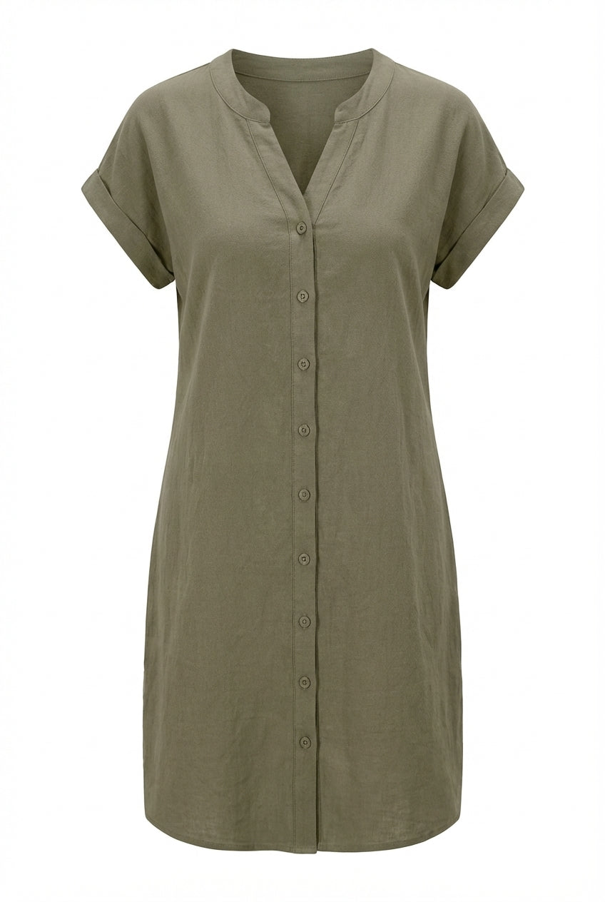 Avoria | Women’s Relaxed Fit Summer Dress Button Front Casual