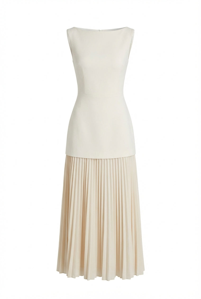 Avoria | Women’s Ivory Sleeveless Wedding Guest Maxi Dress