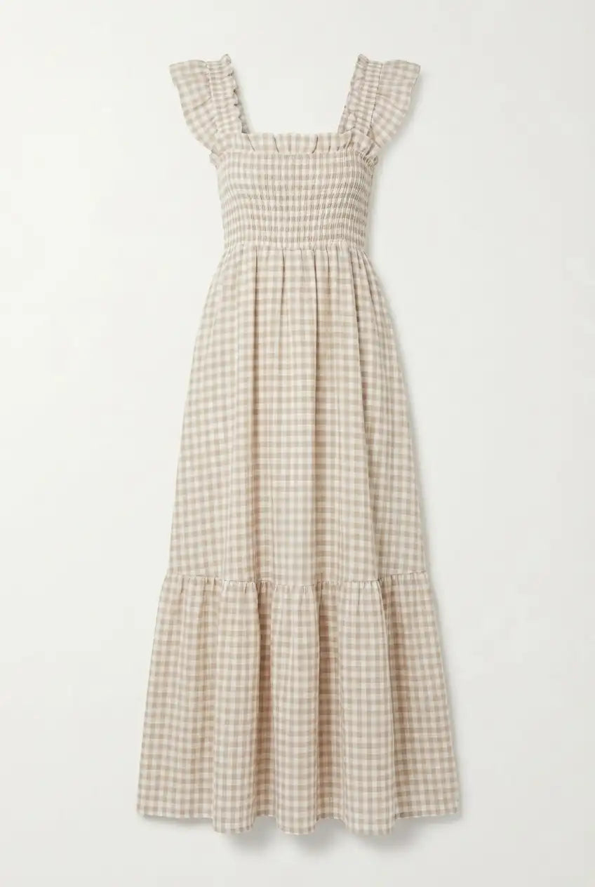 Avoria | Women’s Plaid Summer Maxi Dress Breathable Casual Fit
