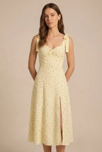 Avoria | Women’s Tie Strap Floral Midi Dress Casual Summer Fit