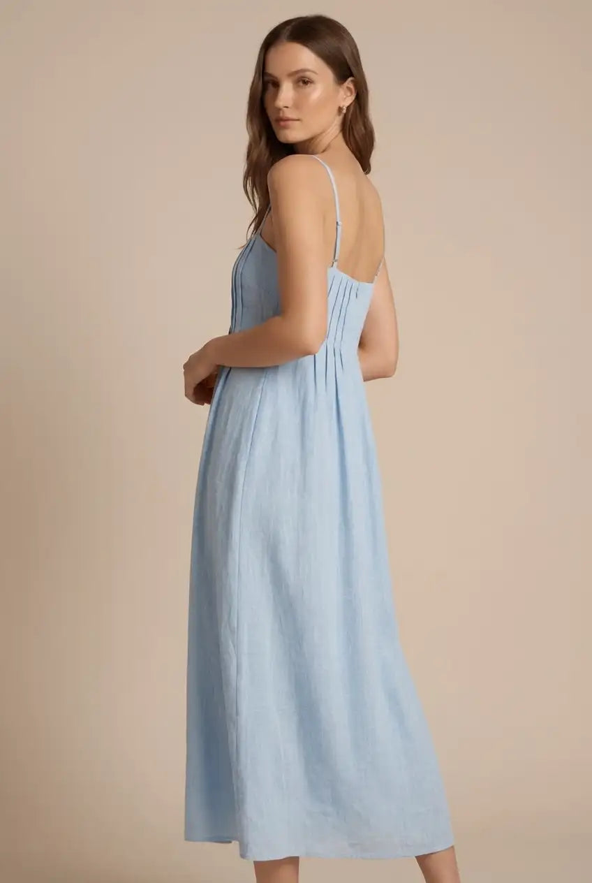 Avoria | Pleated Midi Dress Wedding Guest Elegant Summer Fit