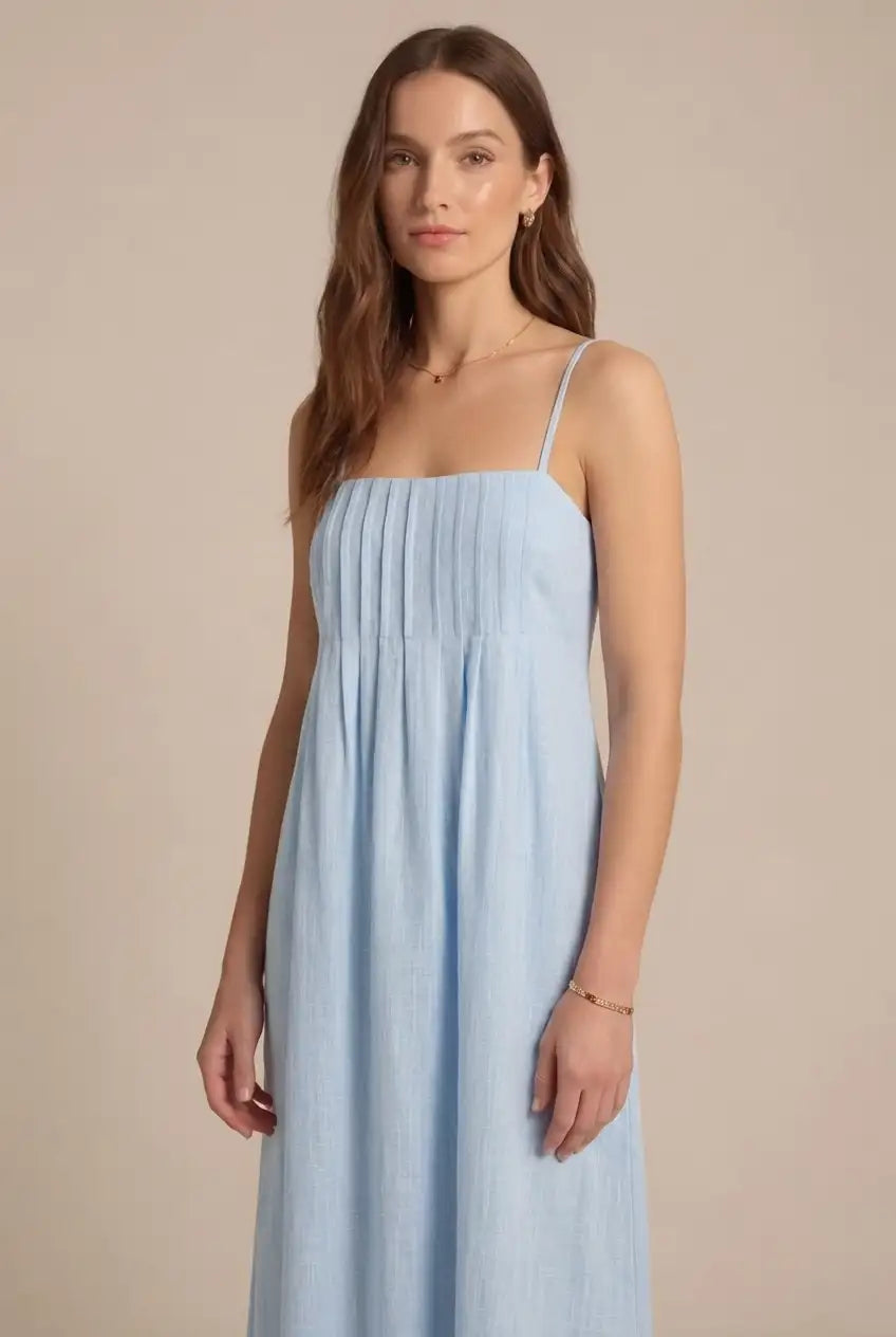Avoria | Pleated Midi Dress Wedding Guest Elegant Summer Fit