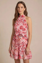 Avoria | Lightweight Floral Halter Mini Dress Women’s Summer Outfit