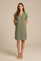 Avoria | Women’s Relaxed Fit Summer Dress Button Front Casual