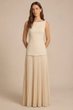 Avoria | Women’s Ivory Sleeveless Wedding Guest Maxi Dress