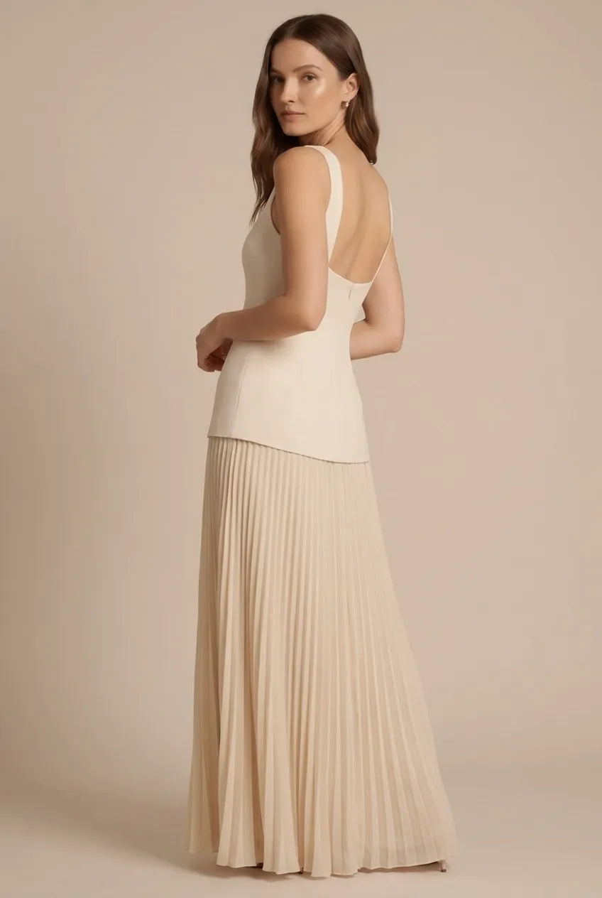 Avoria | Women’s Ivory Sleeveless Wedding Guest Maxi Dress