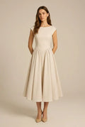 Avoria | Midi Dress Wedding Guest A-Line Cap Sleeve Elegant