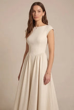 Avoria | Midi Dress Wedding Guest A-Line Cap Sleeve Elegant