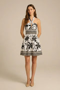Avoria | Tropical Vacation Halter Dress for Women Summer Mini