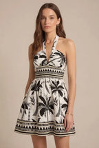 Avoria | Tropical Vacation Halter Dress for Women Summer Mini