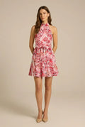 Avoria | Lightweight Floral Halter Mini Dress Women’s Summer Outfit